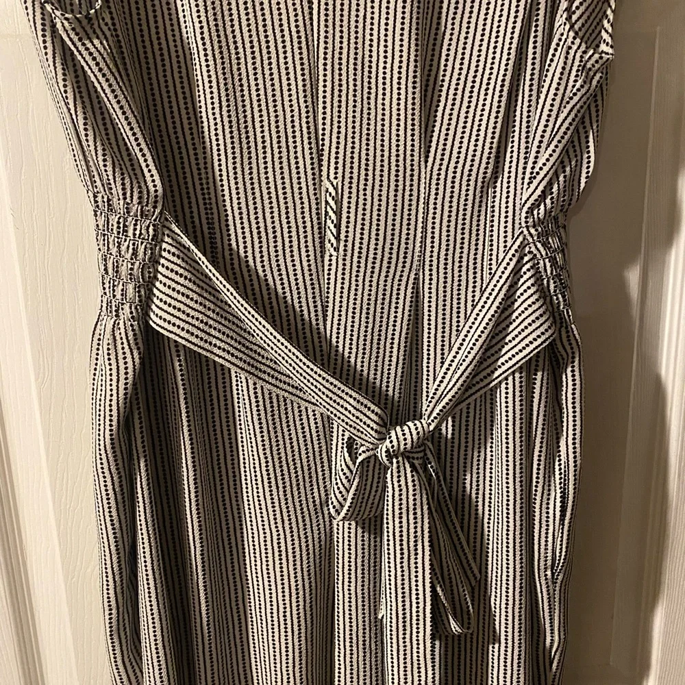 Max Studio Black and White Striped Jumpsuit - Picture 7 of 10